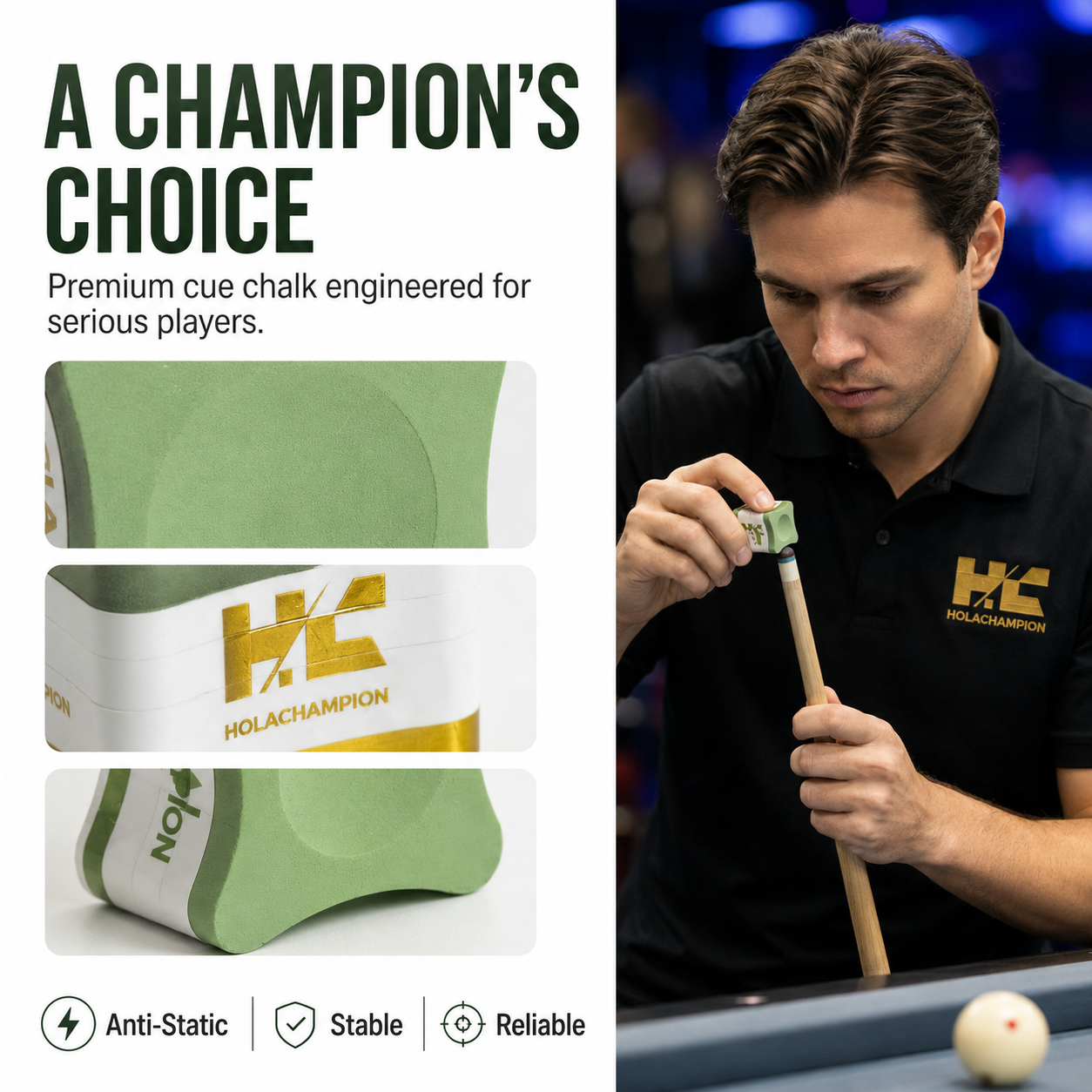 HOLACHAMPION Professional Billiard Chalk